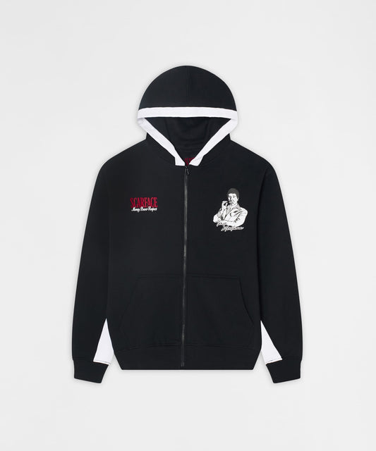 Reason Clothing Smart Buy | Scarface Tony Montana Zip Hoodie - Black