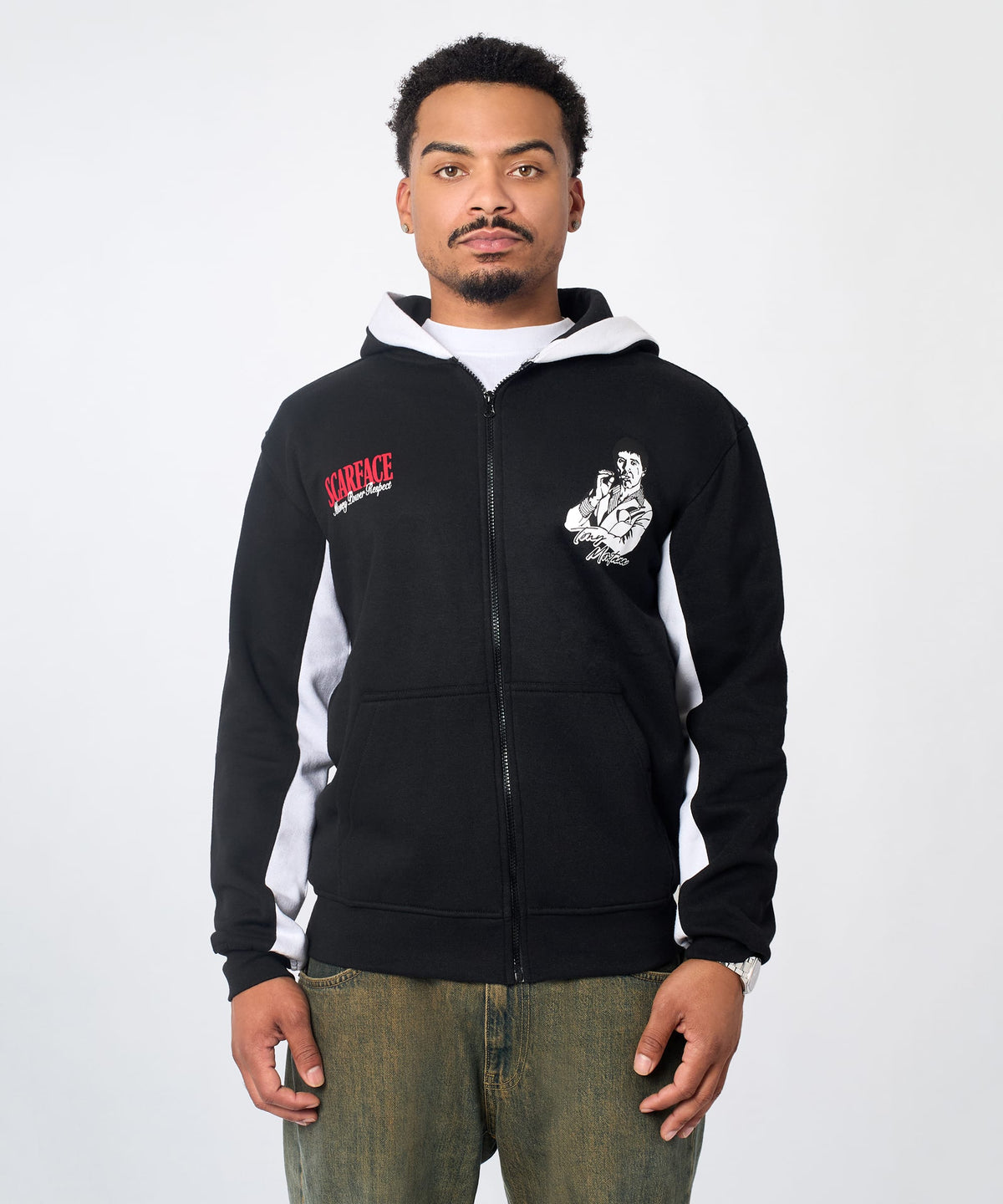 Reason Clothing Smart Buy | Scarface Tony Montana Zip Hoodie - Black