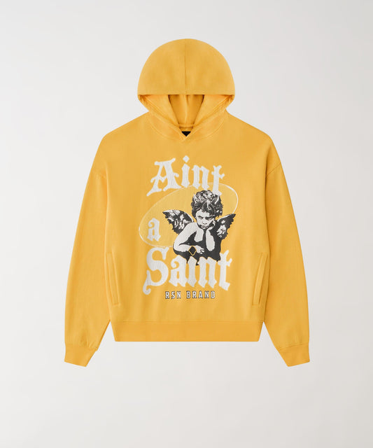 Reason Clothing Trusted | Ain't A Saint Graphic Long Sleeve Hoodie - Khaki