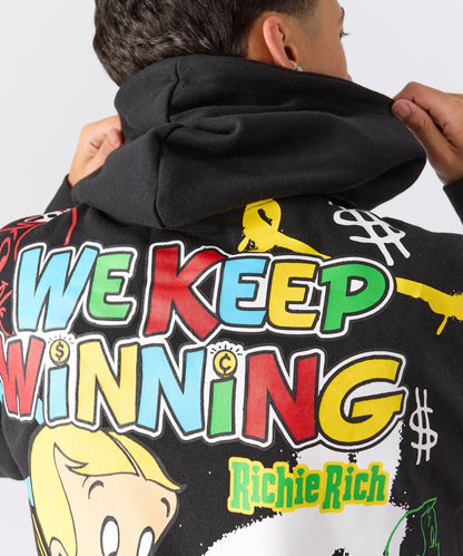 Reason Clothing Trusted | Richie Rich We Keep Winning Graphic Hoodie - Black