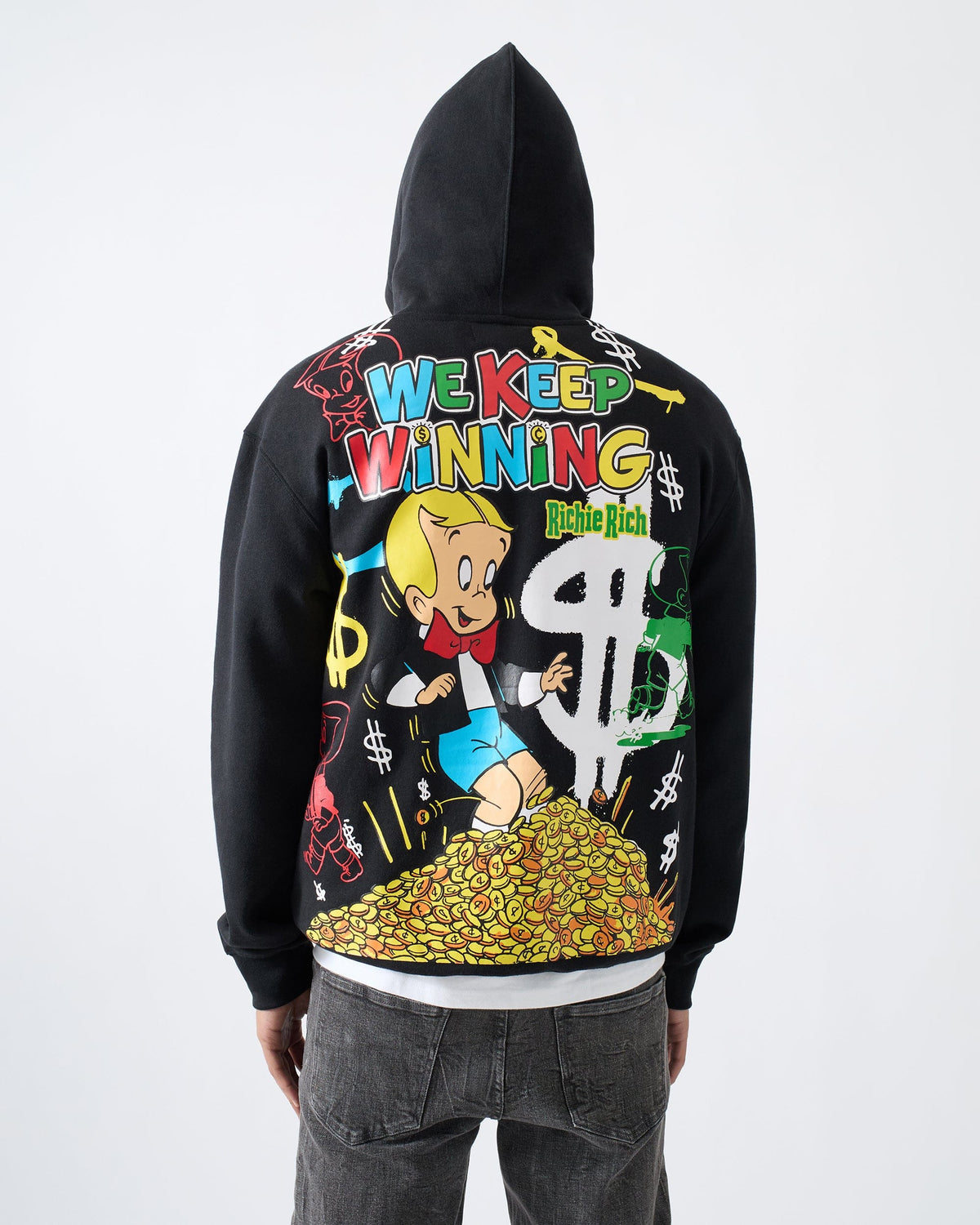 Reason Clothing Trusted | Richie Rich We Keep Winning Graphic Hoodie - Black