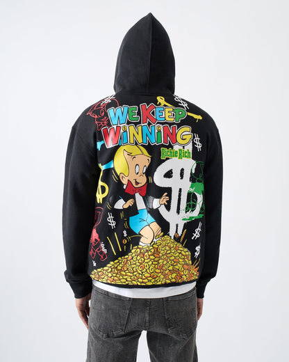 Reason Clothing Trusted | Richie Rich We Keep Winning Graphic Hoodie - Black