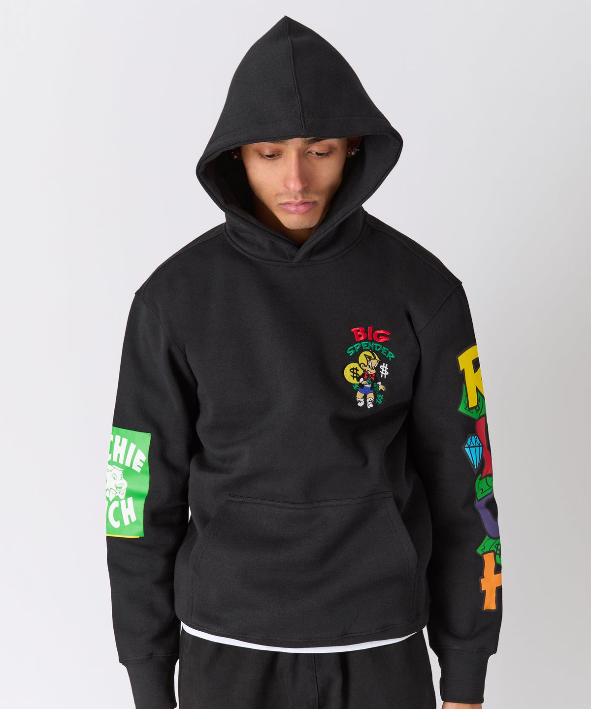 Reason Clothing Quality | Richie Rich Big Spender Graphic Hoodie - Black