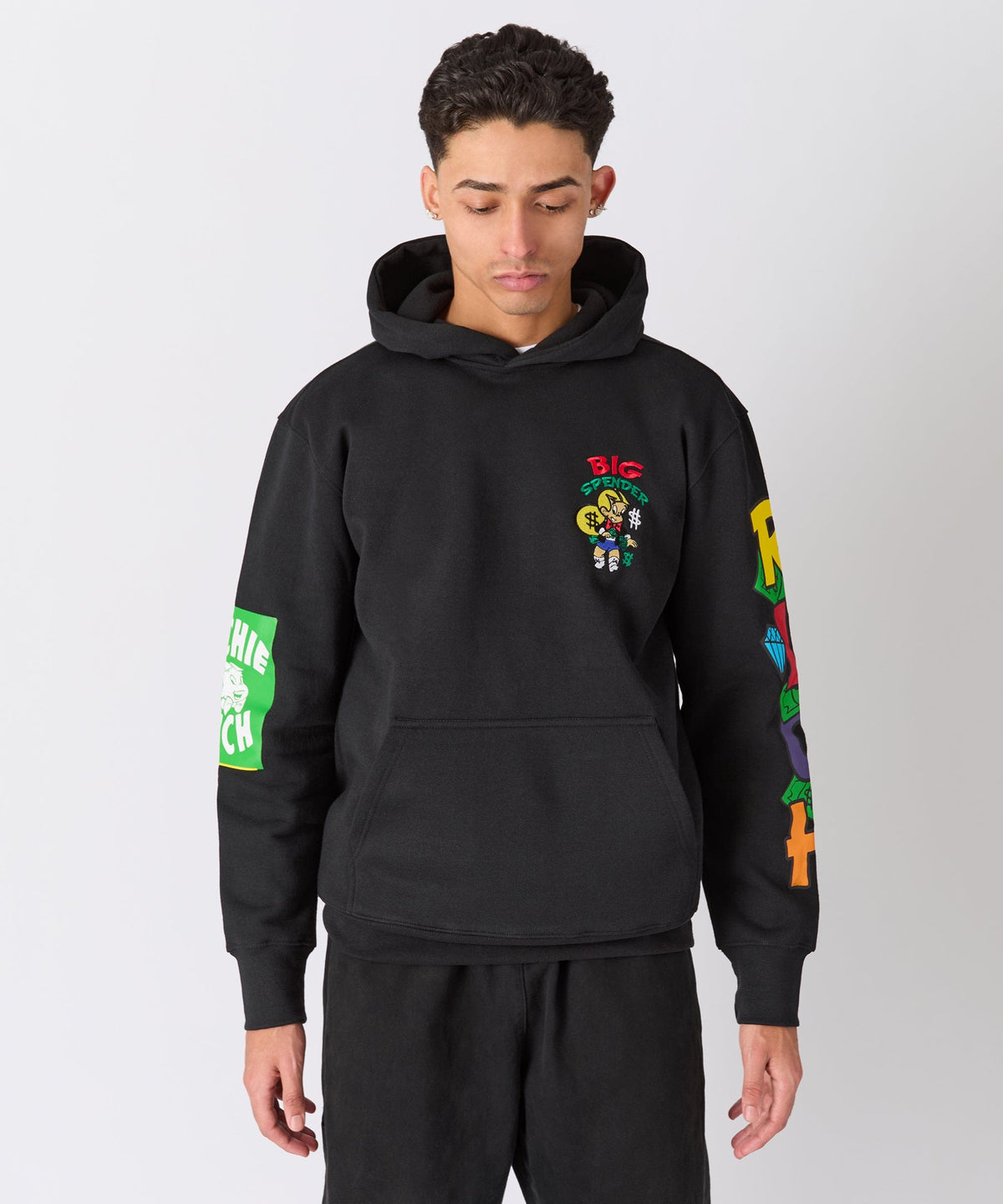 Reason Clothing Quality | Richie Rich Big Spender Graphic Hoodie - Black
