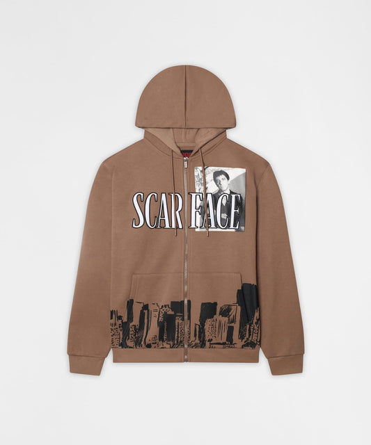 Reason Clothing Discount | Scarface Full Zip Hoodie - Brown
