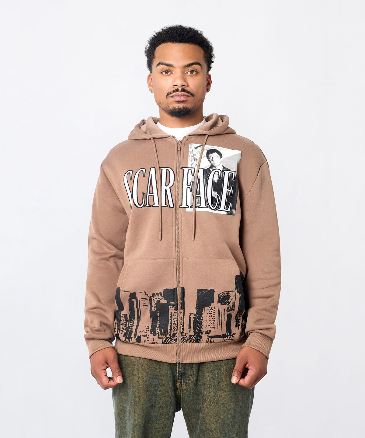 Reason Clothing Discount | Scarface Full Zip Hoodie - Brown