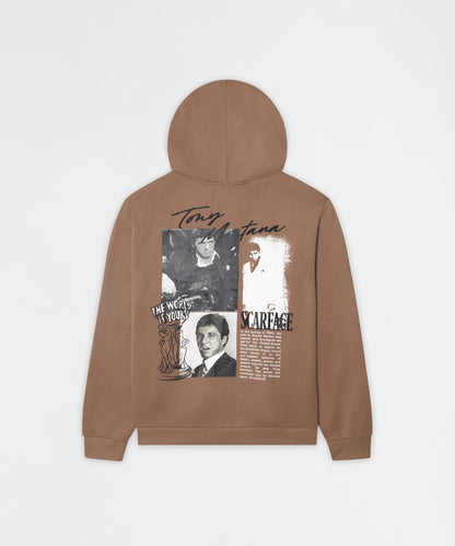 Reason Clothing Discount | Scarface Full Zip Hoodie - Brown