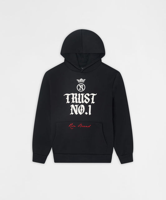 Reason Clothing Essential | Trust No. 1 Graphic Long Sleeve Hoodie - Black