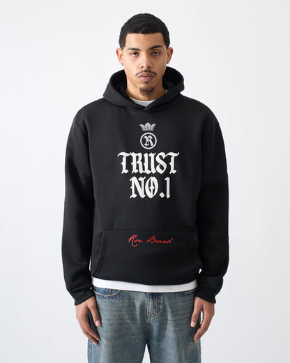 Reason Clothing Essential | Trust No. 1 Graphic Long Sleeve Hoodie - Black