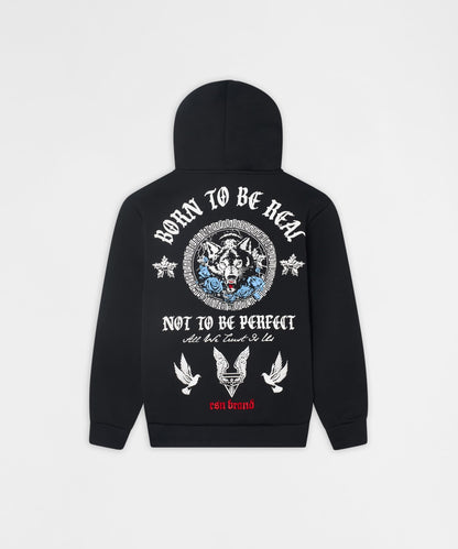 Reason Clothing Essential | Trust No. 1 Graphic Long Sleeve Hoodie - Black