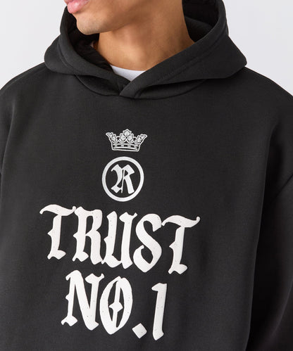 Reason Clothing Essential | Trust No. 1 Graphic Long Sleeve Hoodie - Black