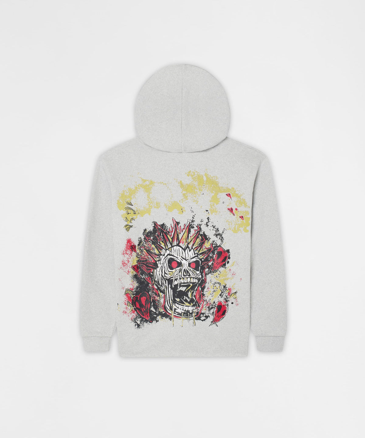 Reason Clothing Exclusive | Mohawk Skull Graphic Zip Up Hoodie - Grey