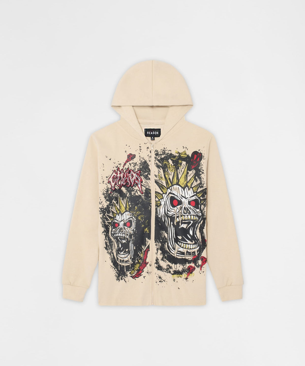 Reason Clothing Signature | Mayhem Fleece Graphic Zip Hoodie - Khaki