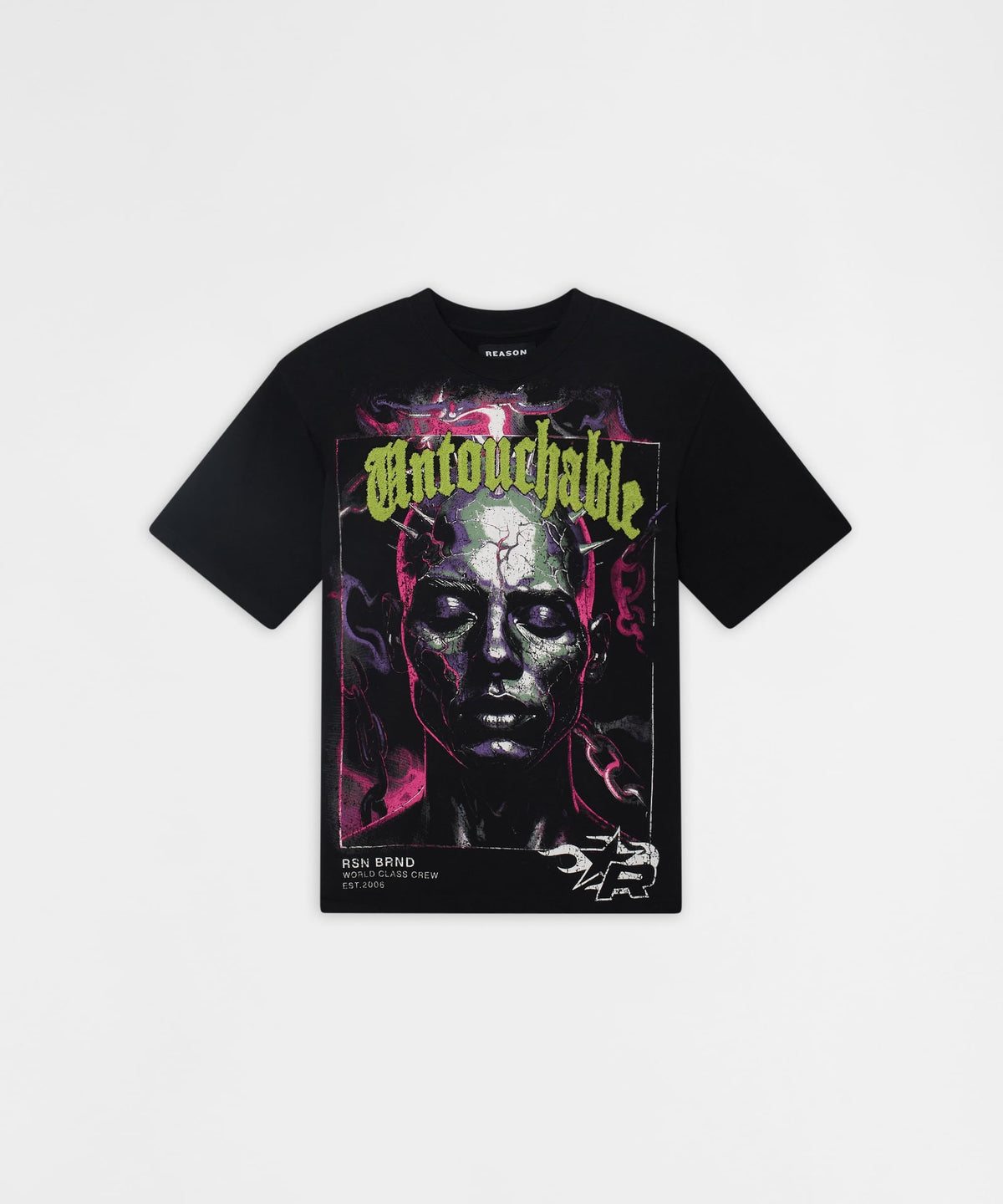 Reason Clothing Recommended | Untouchable Chenille Patched Short Sleeve Tee - Black