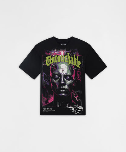 Reason Clothing Recommended | Untouchable Chenille Patched Short Sleeve Tee - Black