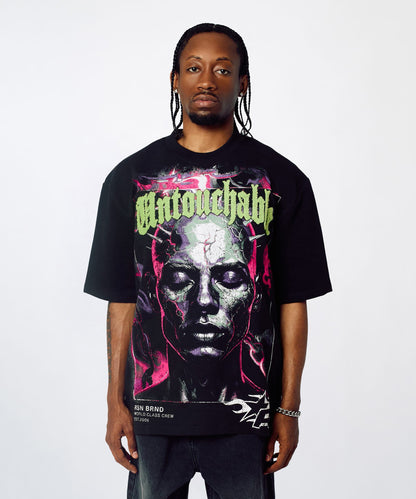 Reason Clothing Recommended | Untouchable Chenille Patched Short Sleeve Tee - Black