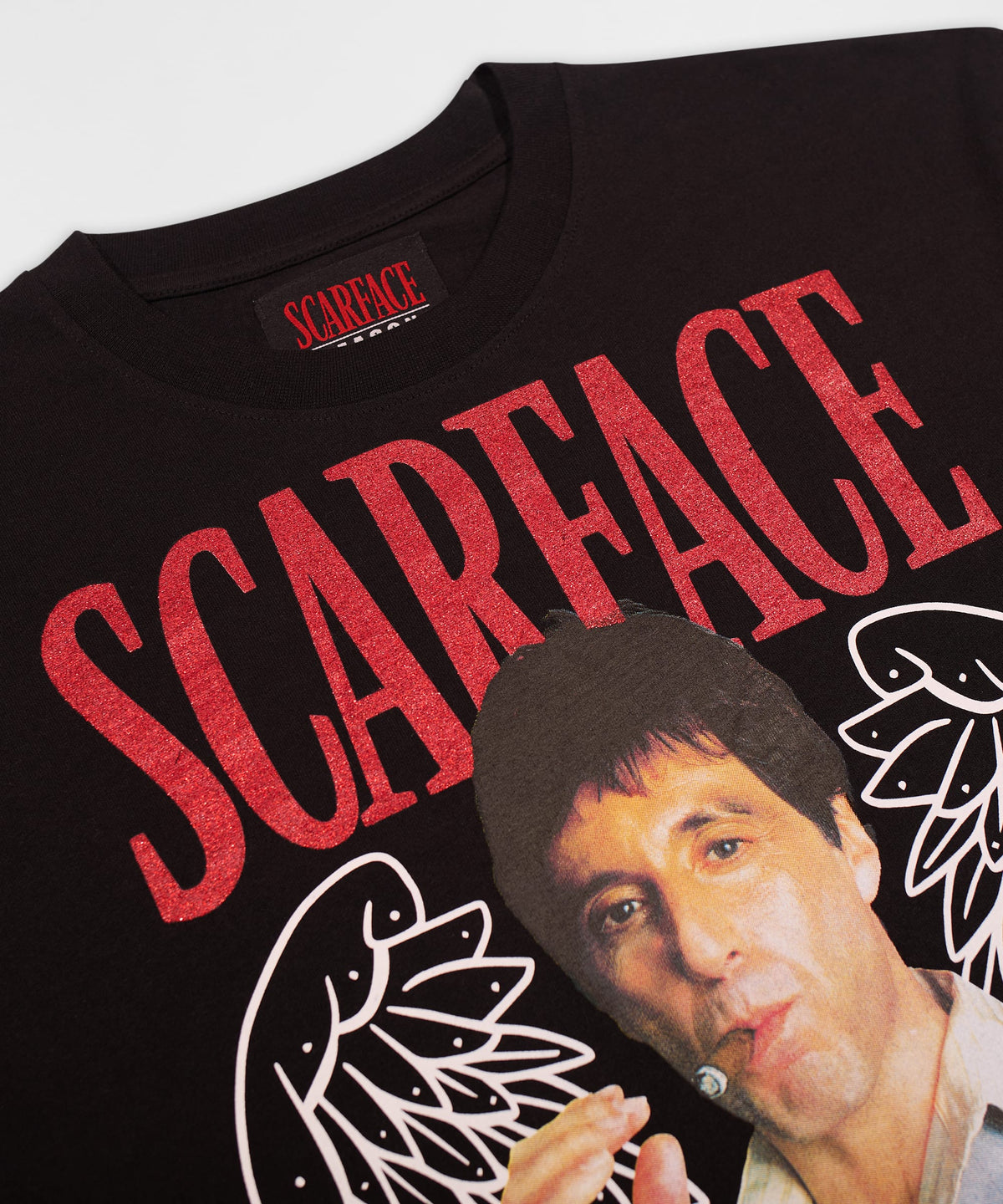 Reason Clothing Trusted | Scarface Glittered Short Sleeve Tee - Black