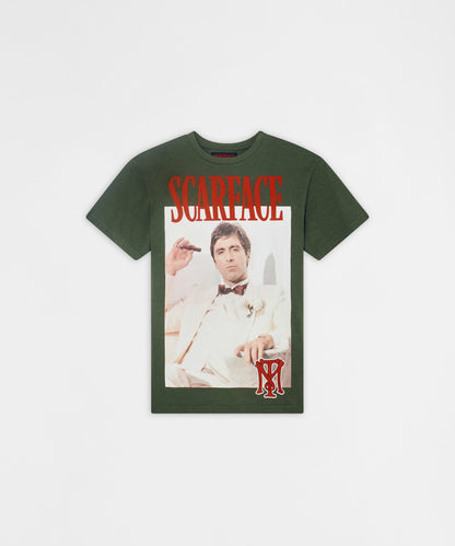 Reason Clothing Premium | Scarface White Suit Short Sleeve Tee - Olive Green