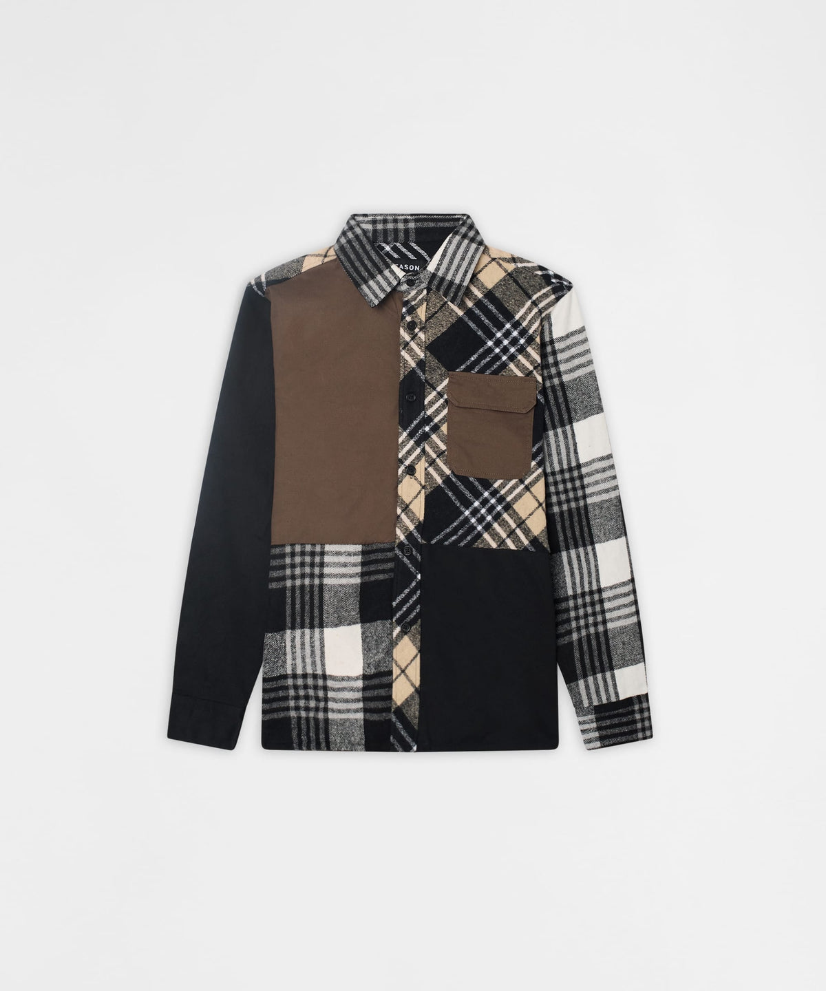 Reason Clothing Featured | Snakes Flannel Checkered Button Down Long Sleeve Shirt - Grey