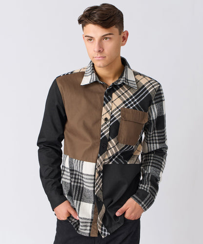 Reason Clothing Featured | Snakes Flannel Checkered Button Down Long Sleeve Shirt - Grey