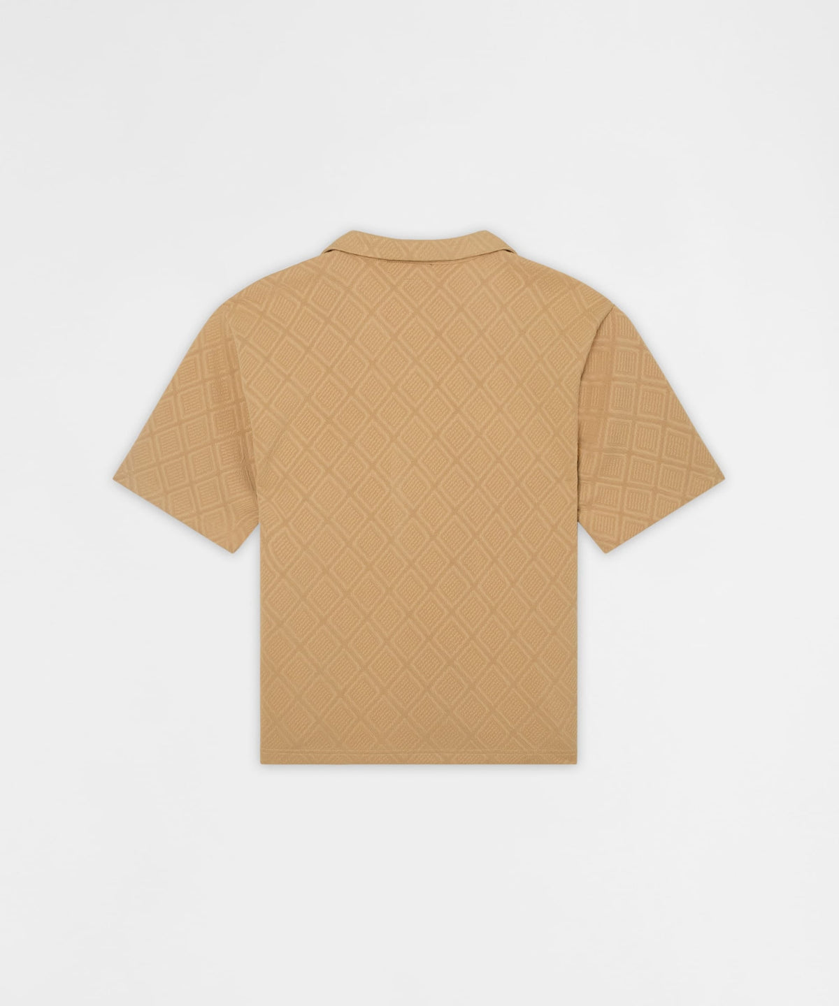 Reason Clothing Latest | Diamond Pattern Textured Knit Button-Down Shirt - Taupe