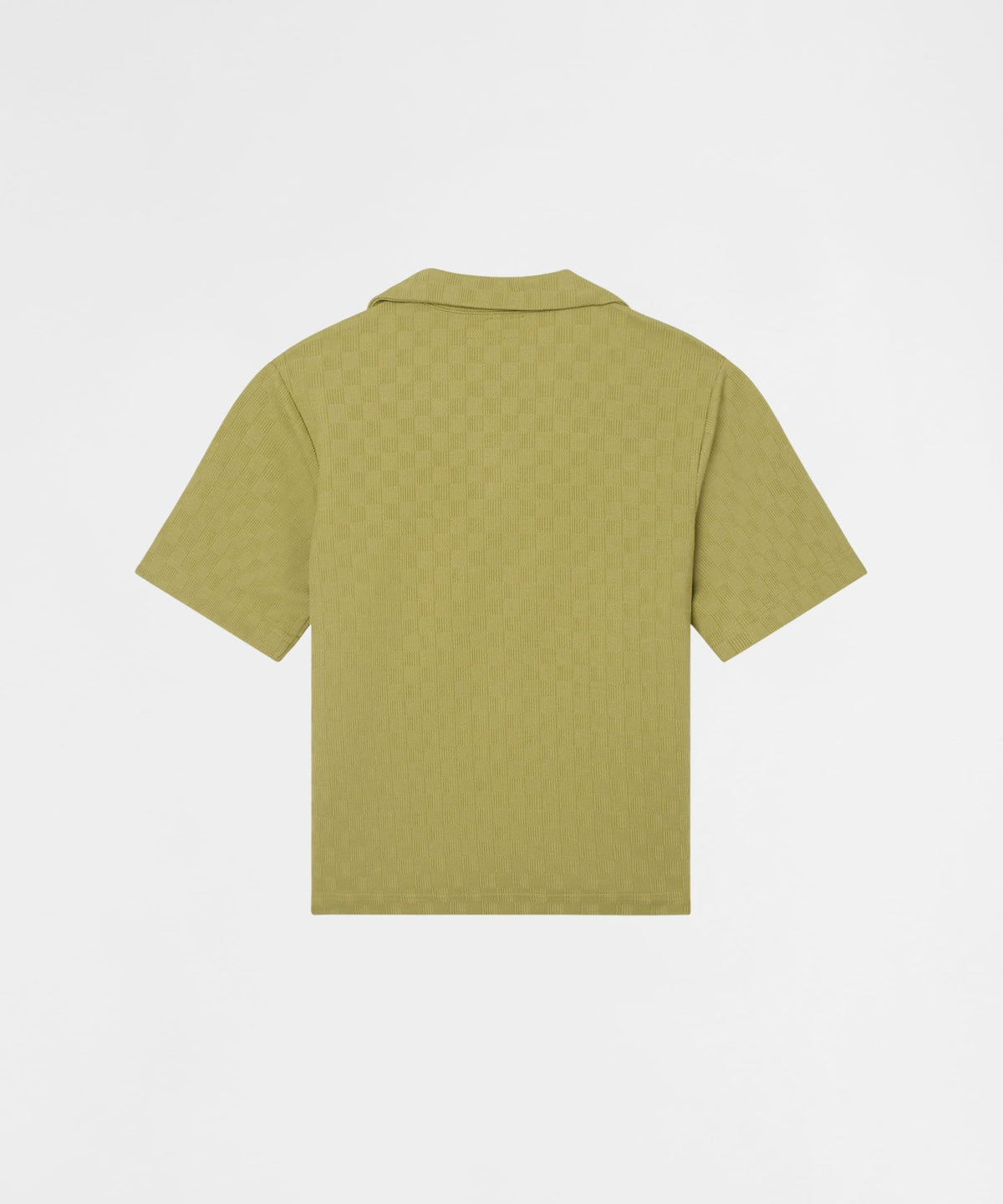 Reason Clothing Discount | Jacquard Knit Short Sleeve Button-Down Shirt - Olive Green