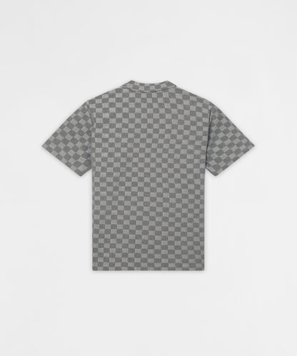 Reason Clothing Everyday | Checkerboard Viscose Button-Down Shirt - Grey