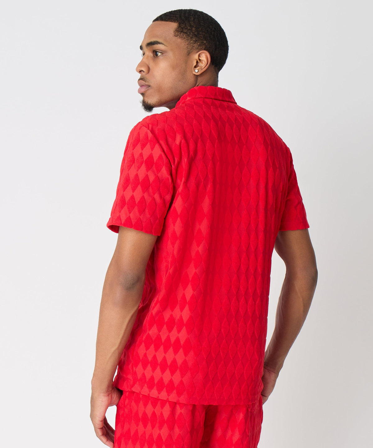 Reason Clothing Discount | Diamond Viscose Button-Down Shirt - Red