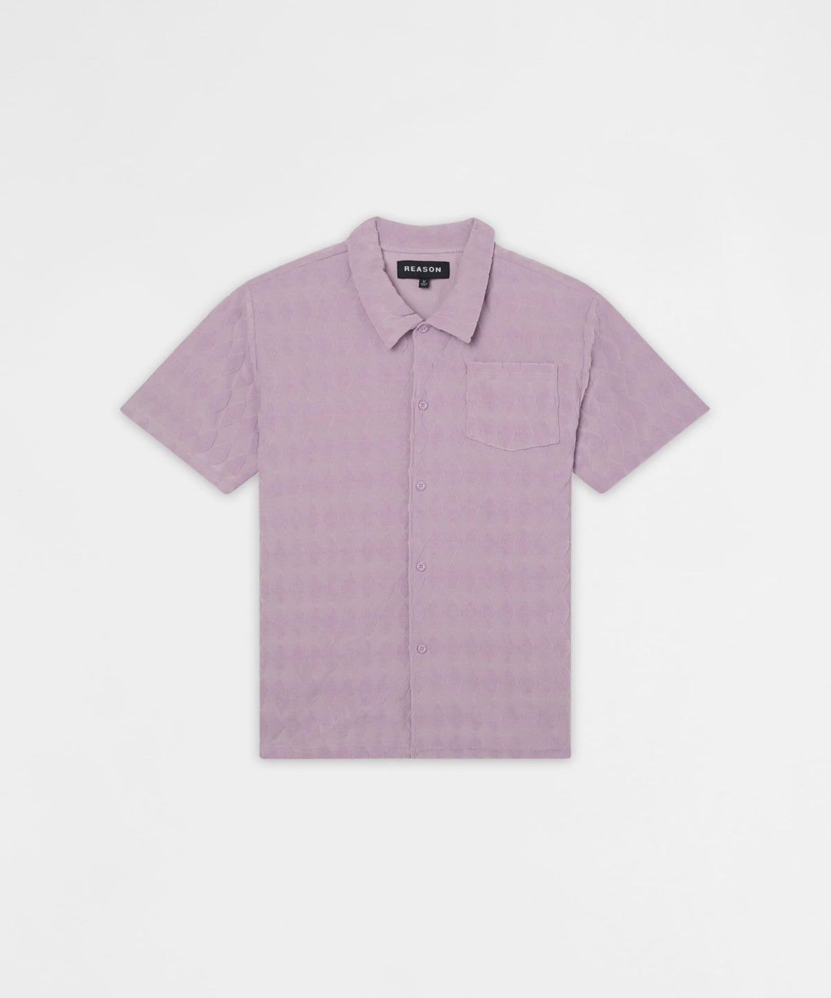Reason Clothing Essential | Diamond Plate Viscose Short Sleeve Shirt - Mauve