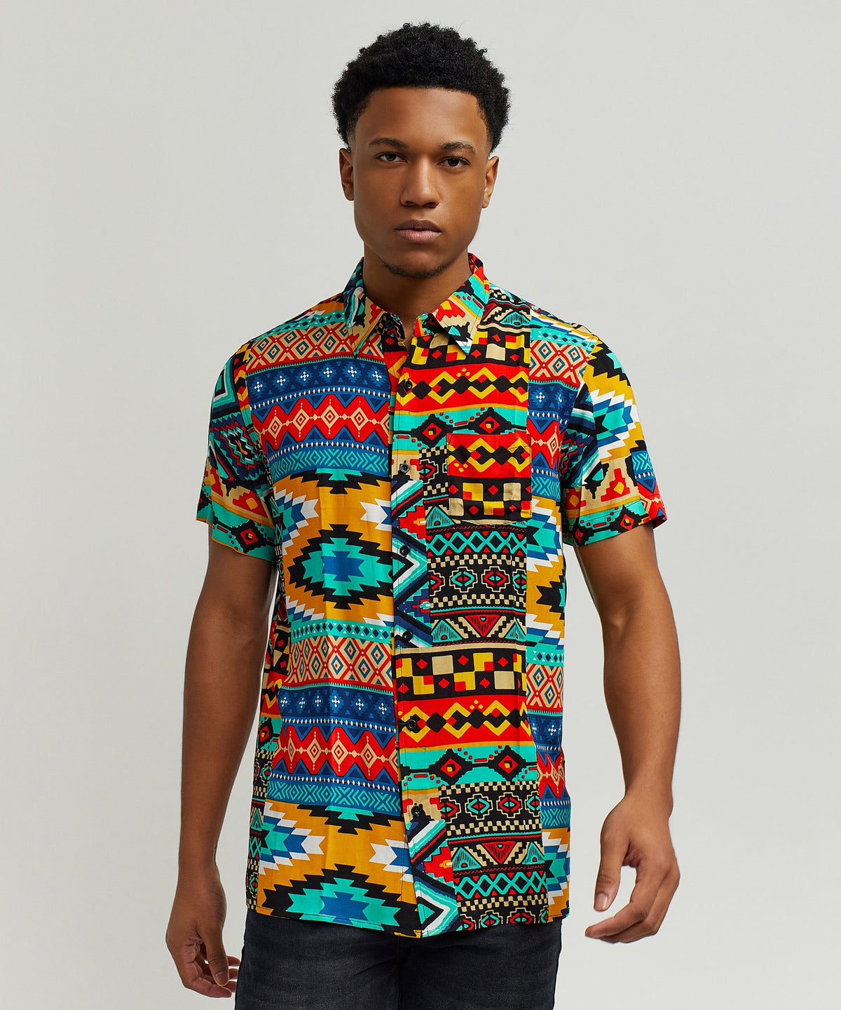 Reason Clothing New | Aztec Print S/S Shirt