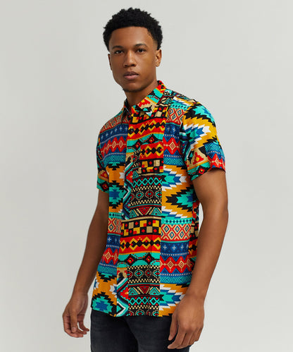 Reason Clothing New | Aztec Print S/S Shirt