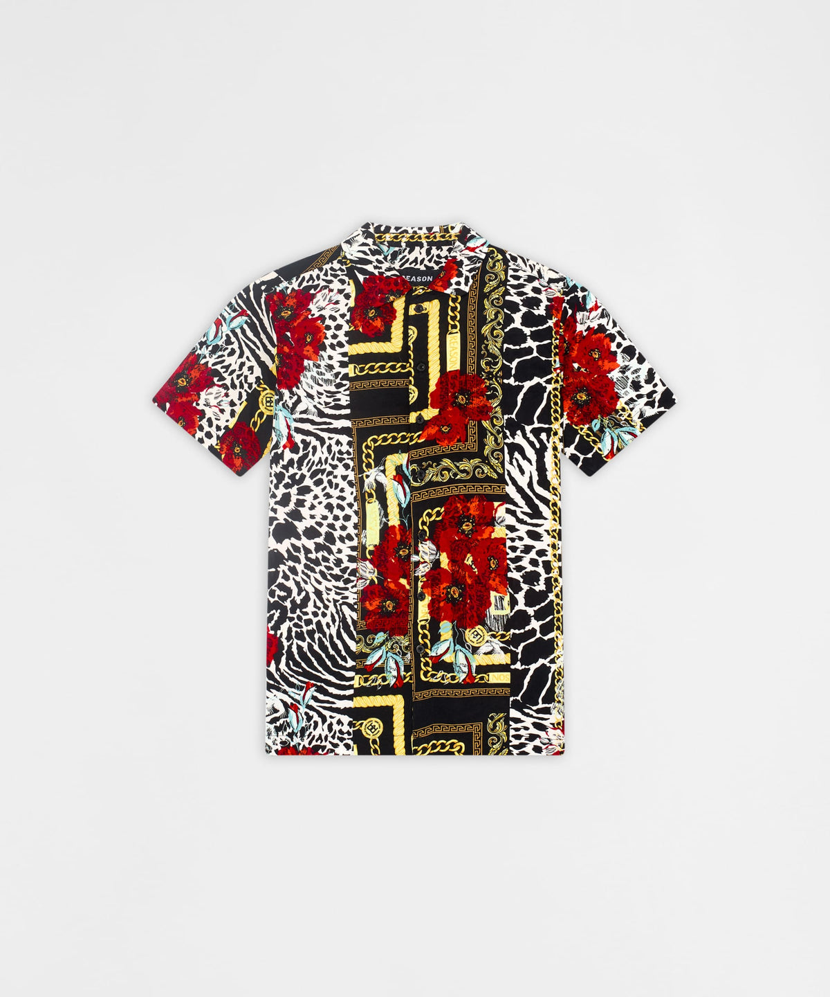 Reason Clothing Special Offer | Floral & Chains Woven Shirt - Red