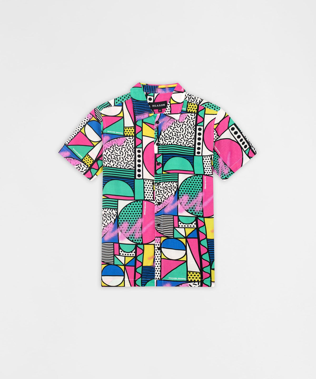 Reason Clothing Premium | Memphis Viscose Button-Down Short Sleeve Shirt - Multicolor