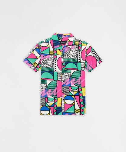 Reason Clothing Premium | Memphis Viscose Button-Down Short Sleeve Shirt - Multicolor