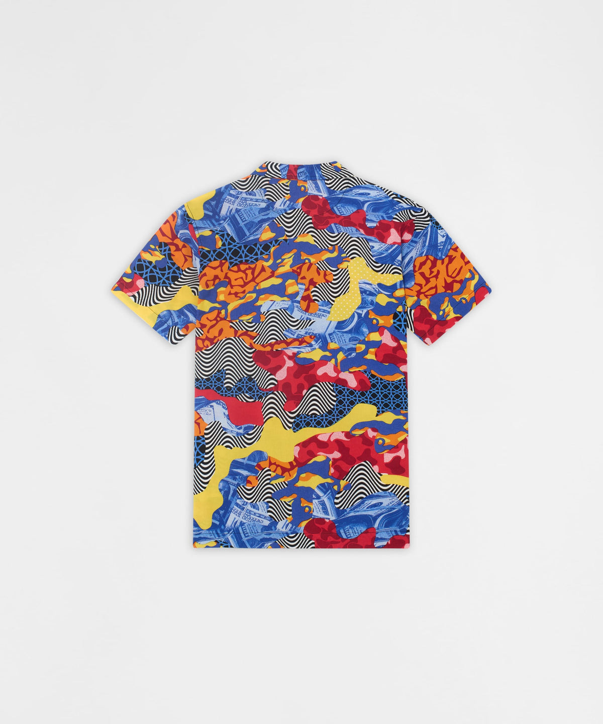 Reason Clothing Special Offer | Wavy Viscose Button-Down Short Sleeve Shirt - Multicolor