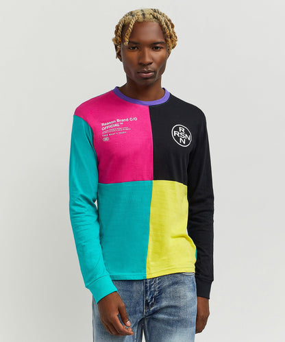Reason Clothing Sale | Nolan Color Blocked Long Sleeve Tee