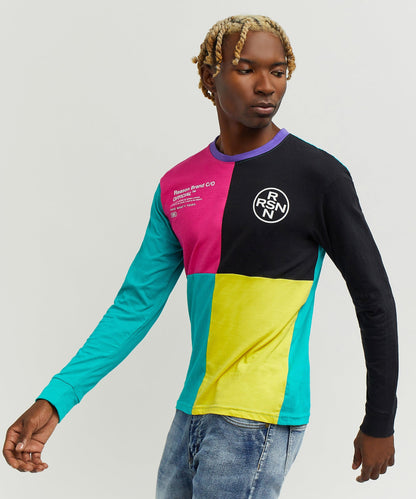 Reason Clothing Sale | Nolan Color Blocked Long Sleeve Tee