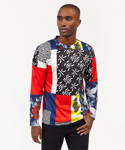 Reason Clothing Quality | Swans All Over Print Long Sleeve Tee