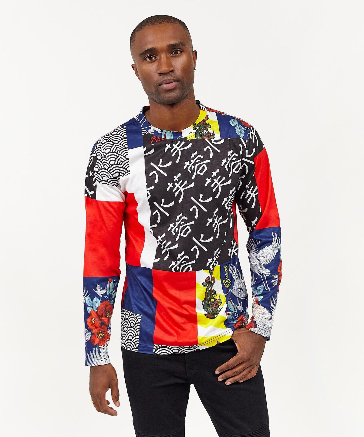 Reason Clothing Quality | Swans All Over Print Long Sleeve Tee