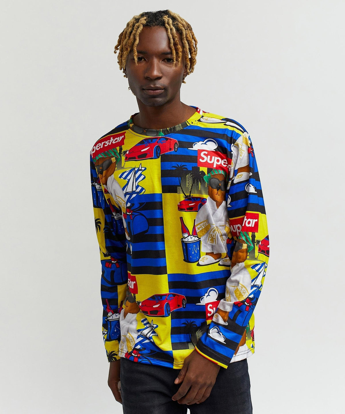Reason Clothing Sale | Superstar Allover Print Long Sleeve Tee