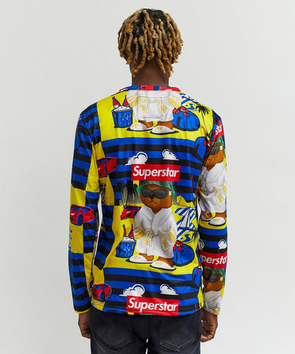 Reason Clothing Sale | Superstar Allover Print Long Sleeve Tee