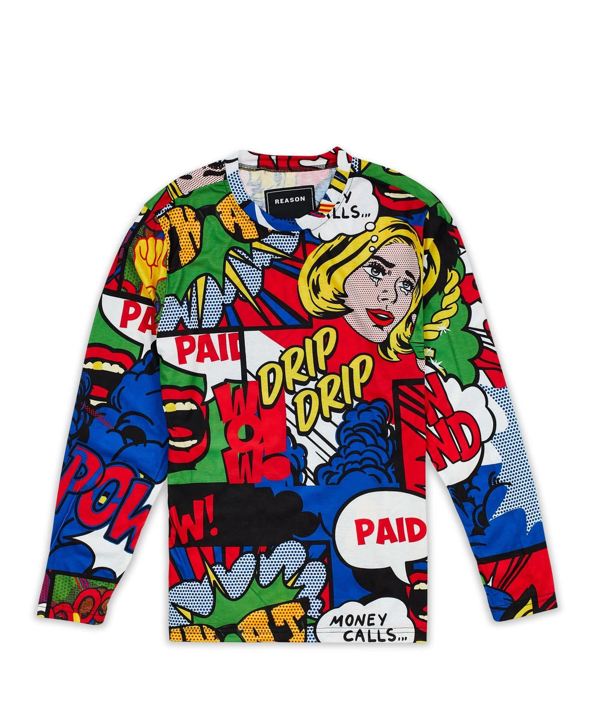 Reason Clothing Top Pick | Money Drip Allover Print Long Sleeve Tee
