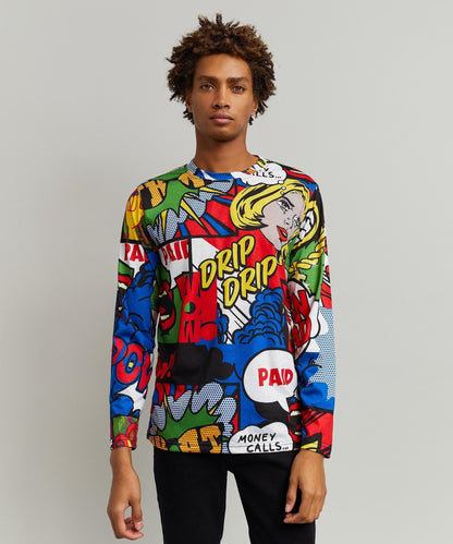 Reason Clothing Top Pick | Money Drip Allover Print Long Sleeve Tee