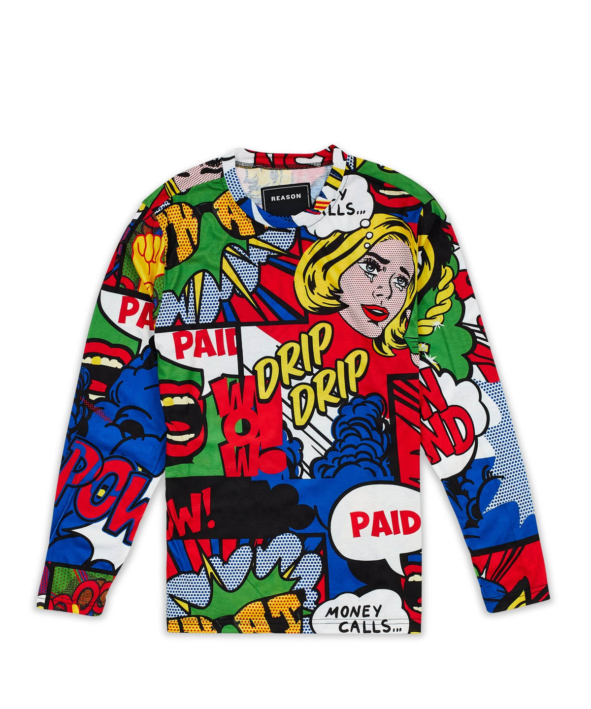 Reason Clothing Featured | Money Drip Comic Print Long Sleeve Tee