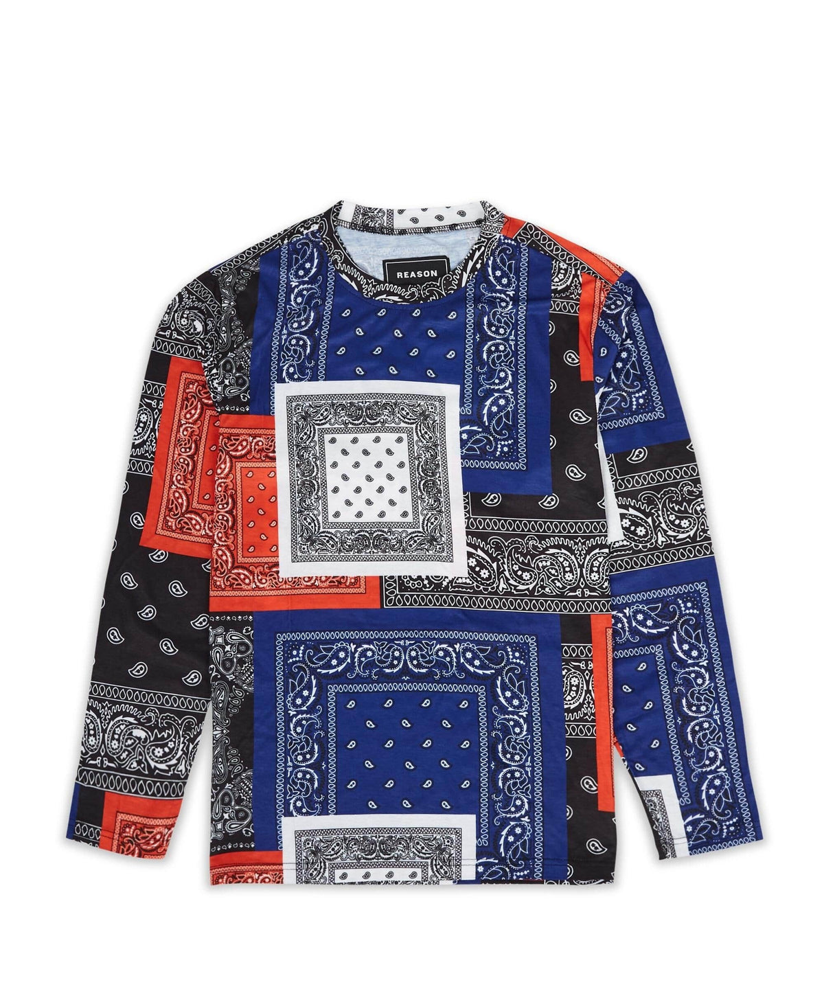 Reason Clothing Deals | Flag Bandana Print Long Sleeve Tee