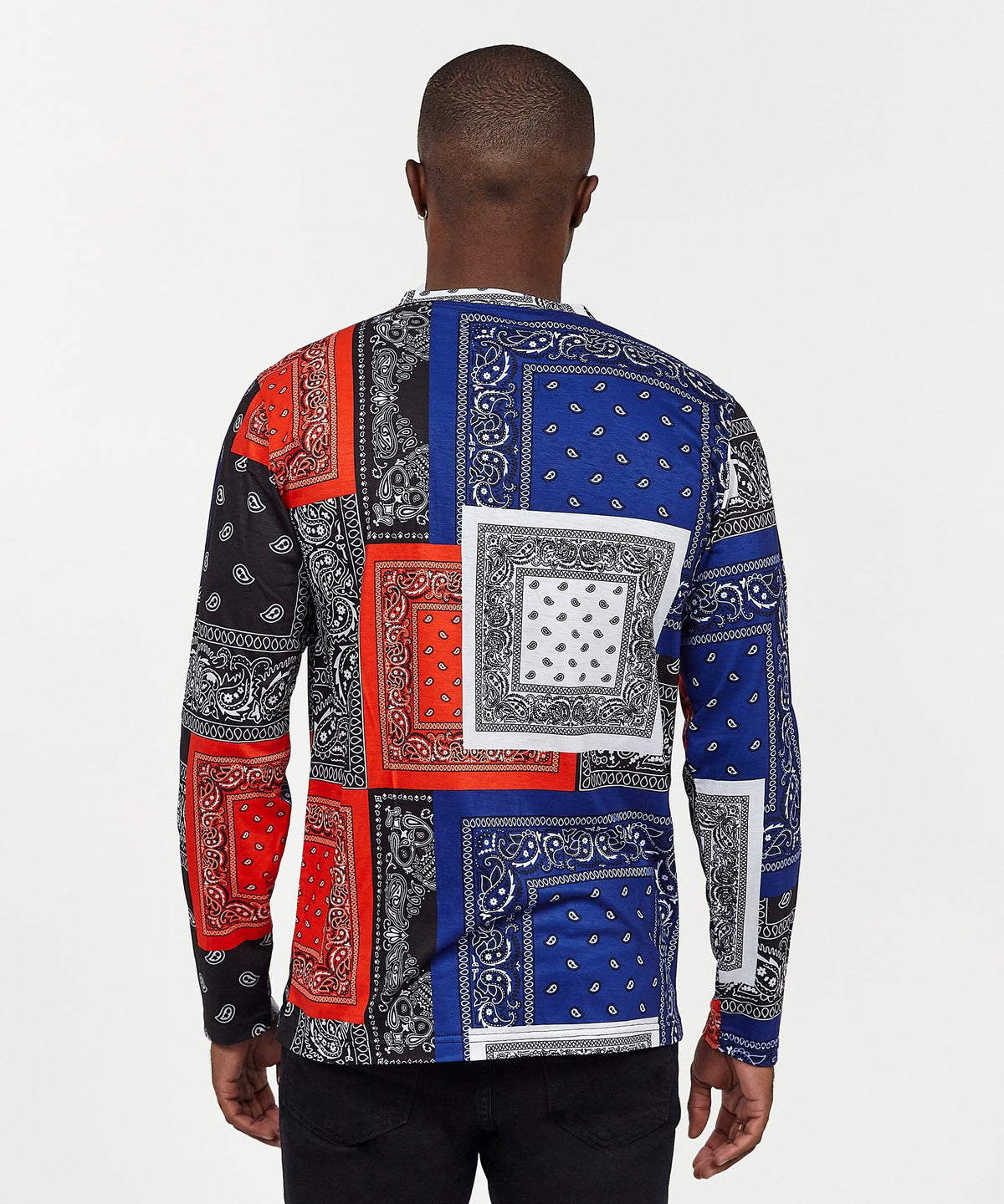 Reason Clothing Deals | Flag Bandana Print Long Sleeve Tee