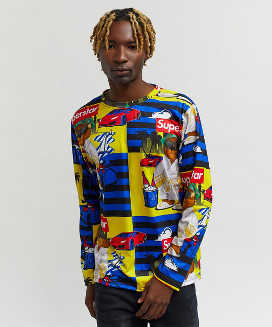 Reason Clothing Premium | Superstar Bear Character Long Sleeve Tee