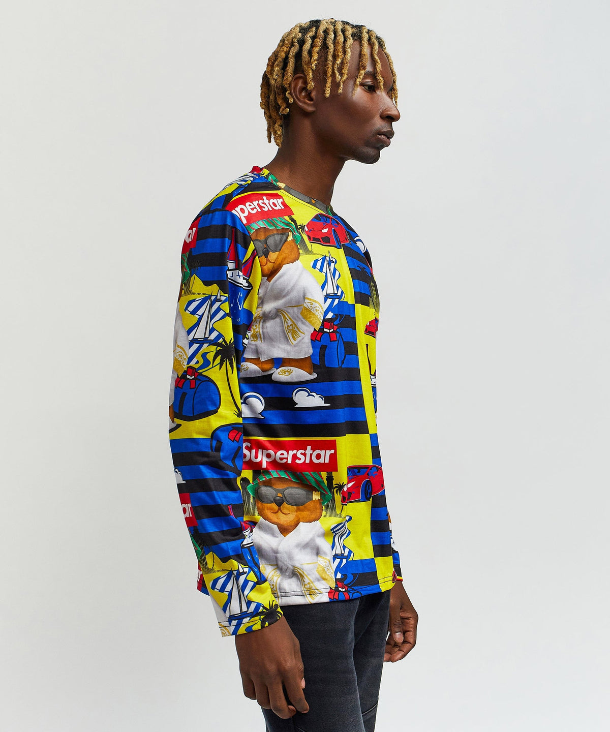 Reason Clothing Premium | Superstar Bear Character Long Sleeve Tee
