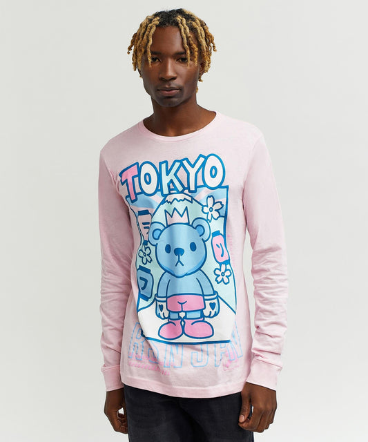 Reason Clothing Best Seller | Neo Tokyo Long Sleeve Tee - Light Pink
