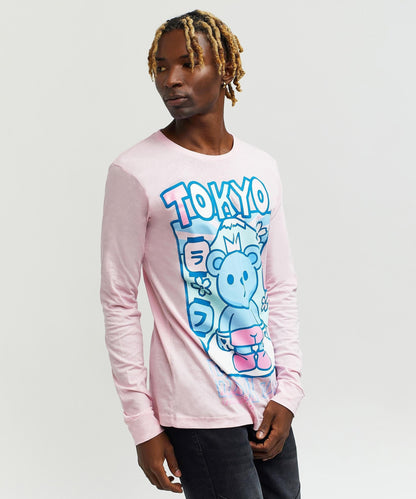 Reason Clothing Best Seller | Neo Tokyo Long Sleeve Tee - Light Pink